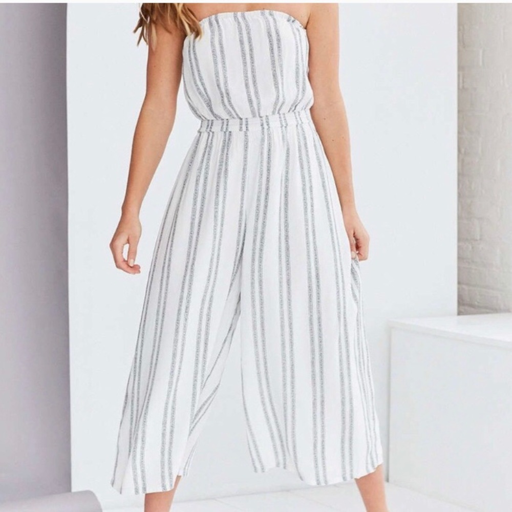 Strapless Striped Jumpsuit